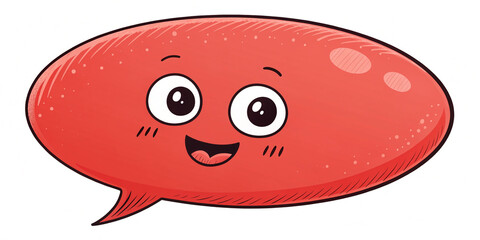 Fototapeta premium Red Speech Bubble Isolated on a White Background for Communication