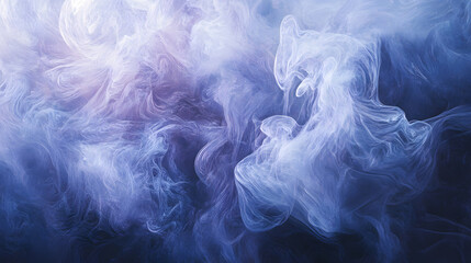 A vast nebula with billowing cosmic fog, blending shades of purple and blue into a mystical view.