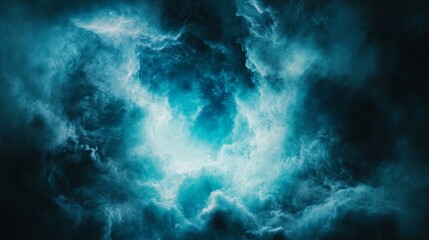 Fototapeta premium Mystical Blue Energy Storm with Dramatic Clouds
