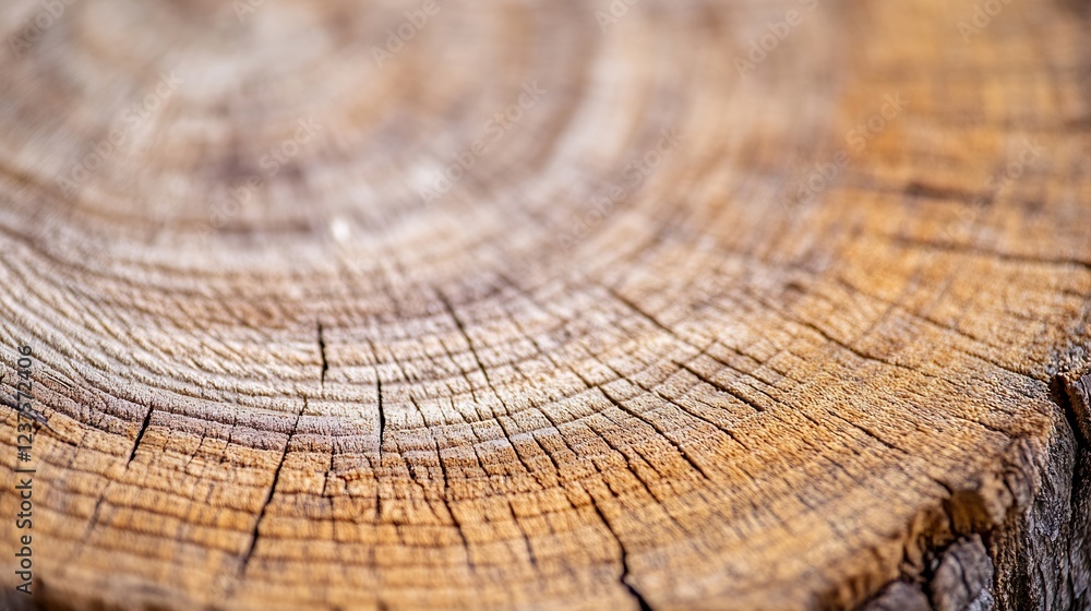 Poster CloseUp Texture of Tree Trunk Showing Intricate Age Rings and Natural Patterns : Generative AI