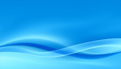 Obraz premium Abstract blue waves, smooth flowing curves, light gradient background, serene aquatic theme, dynamic composition, minimalist design, soft blending, ethereal atmosphere, digital illustration, soothing 