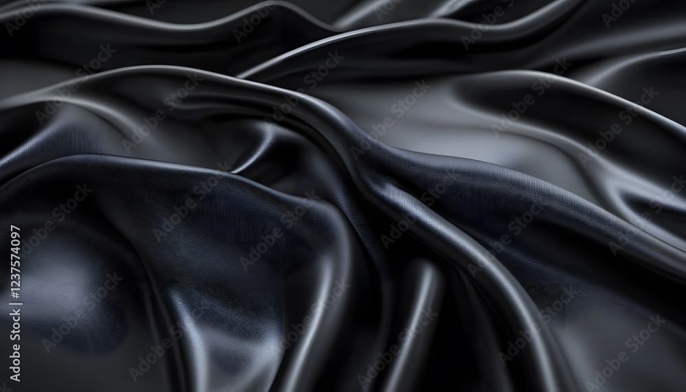 Poster dark draped fabric showing smooth curves and texture