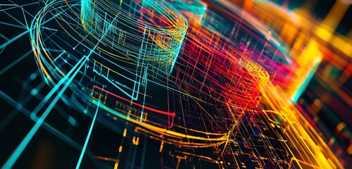 visual of an intricate 3D math model with lines and shapes