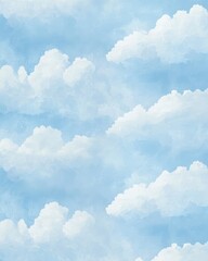 Vertical stripes with soft sky gradients transitioning into pastel blues and soft cirrus clouds, each stripe adding a unique texture to create a peaceful vibe.