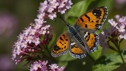Obraz premium Vibrant Wings: The Graceful Dance of Lange's Metalmark Butterfly