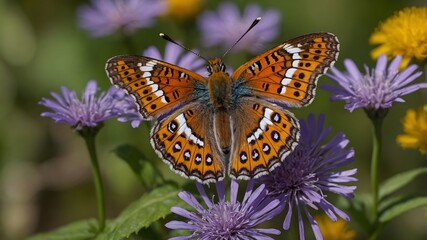 Naklejka premium Intricate Designs: A Detailed View of Lane’s Metal mark Butterfly
