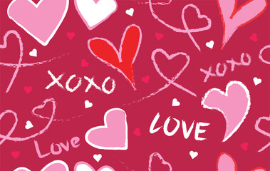 Valentine pattern seamless fabric Valentine day. doodle style pattern vector heart lover. Designed for background ,wallpaper ,valentine pattern ,wrapping paper ,couple ,fabric ,anniversary ,sweetheart