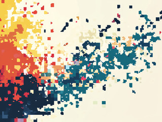 Fototapeta premium Abstract Pixelated Digital Artwork with Vibrant Colors