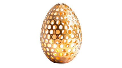 Golden egg decoration shining with transparent background