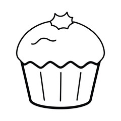 cupcake with icing vector illustration