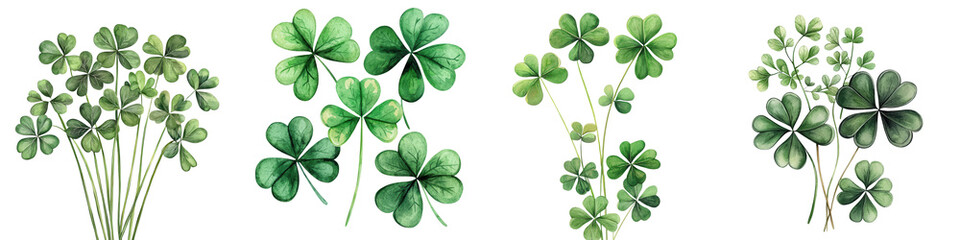 Patrick's day watercolor elements for decoration celebrating irish culture botanical design