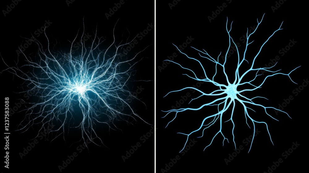 Poster neuron cell structure two visual representations