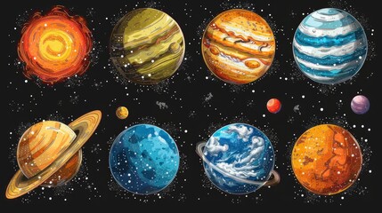 Solar System Planets Space Exploration Educational Chart