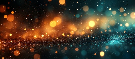 Obraz premium Sparkling lights, bokeh background, festive night. Website banner, card design