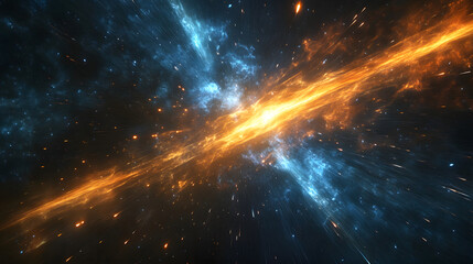 A high-energy galactic scene where colors like purple, pink, and blue merge to create a vibrant cosmic vista, radiating with the energy of stars, nebulas, and space itself.