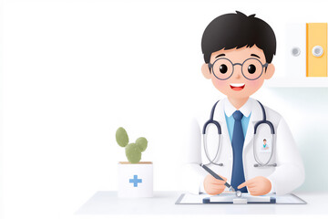 Fototapeta premium a doctor conducting a wellness check-up for a senior patient