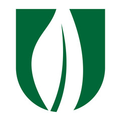 U leaf initial letter logo design