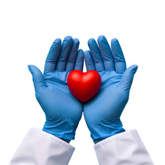 Medical gloves, cupped hands