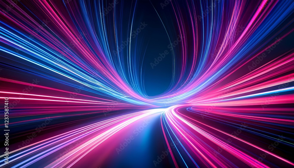 Poster dynamic background with pink and blue light.