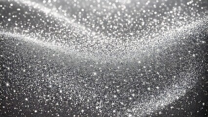Obraz premium 魔法のようなキラキラ背景素材 16:9サイズ AI生成素材 シルバー