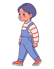 Walking Child Side View Drawing