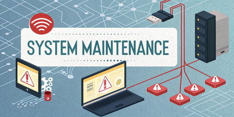 A System Warning Error Popup Indicating Maintenance