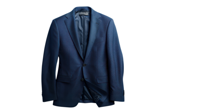 Elegant blue suit jacket isolated on transparent background - Powered by Adobe