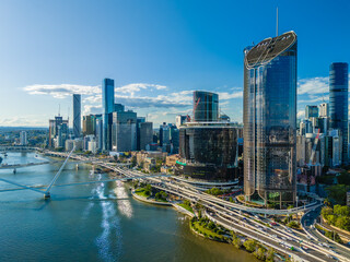 Aerial view of Brisbane city in Australia