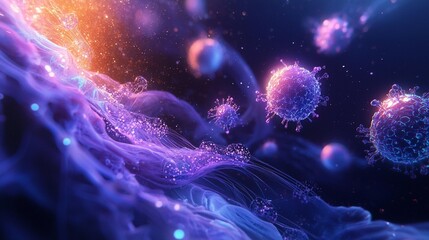 Viral Particle Microscopic View