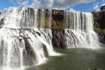 Sae Pong Lai Waterfall. The most famous laos waterfall. A large waterfall in Southern Laos, Waterfall landscape 