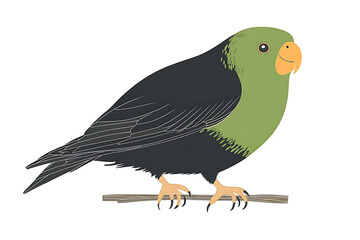 A vibrant flat vector illustration of a colorful parrot, perfect for tropical designs and nature-themed projects