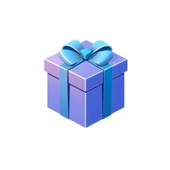 Obraz premium 3D white gift box icon with a simple, modern, minimal design, featuring a clean, solid ribbon wrap