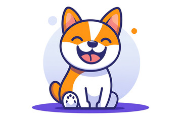 Obraz premium A charming flat vector illustration of a friendly dog, perfect for pet lovers and animal-themed designs