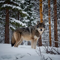 From the Wilderness: Manitoba Wolf Stepping Into the Snowy Clearing