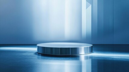 modern minimalist blue studio product display