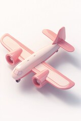 A cute cartoon airplane icon, a 3D rendering of the plane on a white background, in an isometric view, smooth and shiny