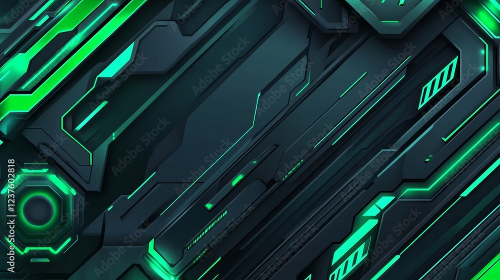 Aufkleber abstract lines green modern background design, vibrant and dynamic geometric shapes with smooth flow