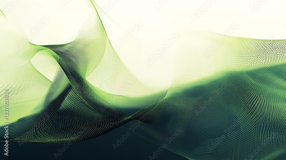 Aufkleber abstract lines green modern background design, vibrant and dynamic geometric shapes with smooth flow