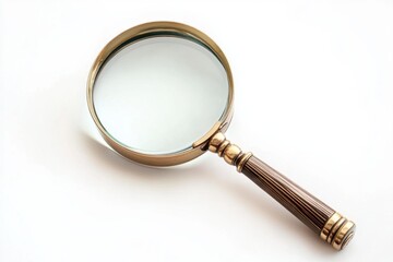 Antique Brass Magnifying Glass With Wooden Handle