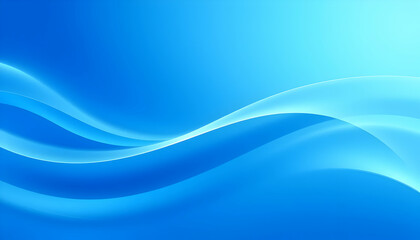 Obraz premium Abstract blue waves, flowing curves, digital art, soft gradients, minimalist design, ethereal atmosphere, light blue background, smooth lines, undulating shapes, fluid motion, tranquil composition, se