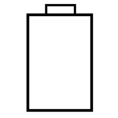 black outline empty battery icon