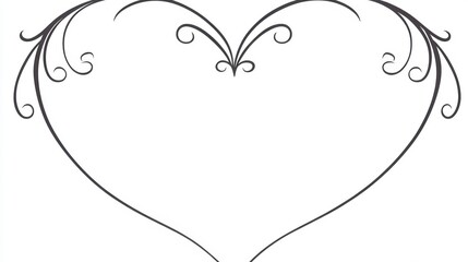Ornate Heart Frame Decorative Design Element