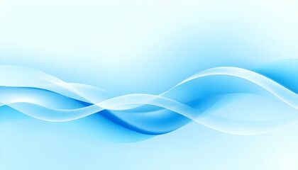 Abstract blue waves, flowing curves, digital art, soft gradients, minimalist design, ethereal atmosphere, light blue background, smooth lines, undulating shapes, fluid motion, tranquil composition, se