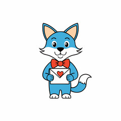 cartoon cat with sign