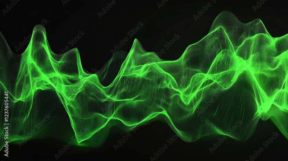 Aufkleber abstract lines green modern background design, vibrant and dynamic geometric shapes with smooth flow