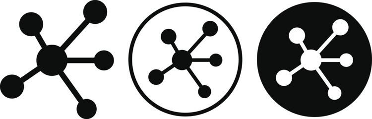 Molecule or formula icon in flat, line set. isolated on transparent background The Chemistry chemical structure Laboratory scientific research DNA cell protein Sign vector for apps or web.