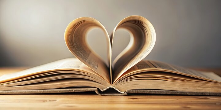 Forma di cuore con le pagine di un libro , abstract shape