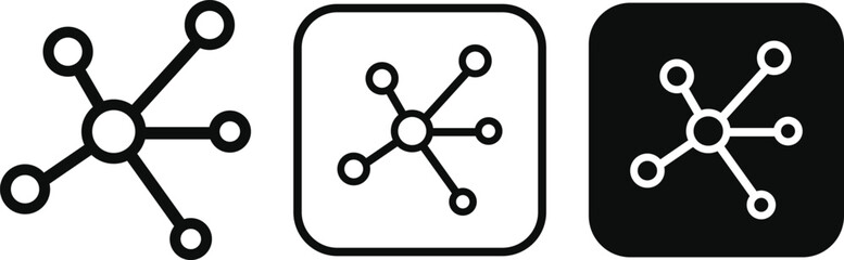 Molecule or formula icon in flat, line set. isolated on transparent background The Chemistry chemical structure Laboratory scientific research DNA cell protein Sign vector for apps or web.