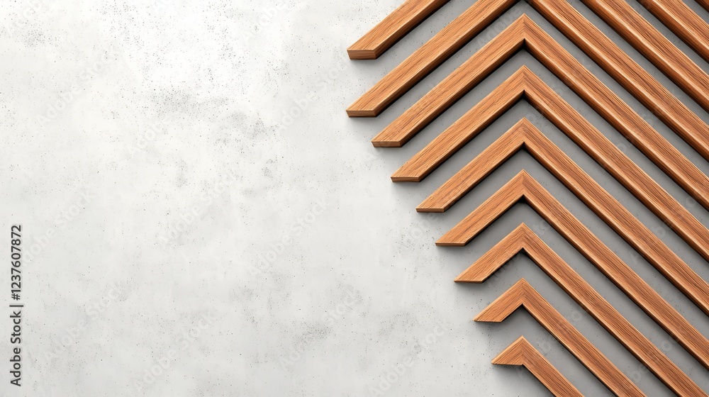 Poster abstract diagonal wooden pattern on concrete background