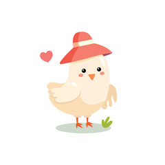 baby chicken wearing pink hat